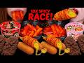 ASMR RACE 10X SPICY Tteokbokki Cheesy Corn Dogs Buldak Carbonara Mini Crunchy Ice Cream