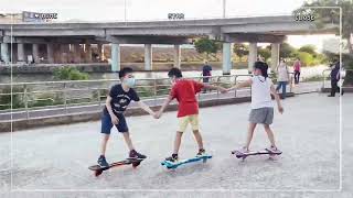 河堤溜蛇板 Snake boarding