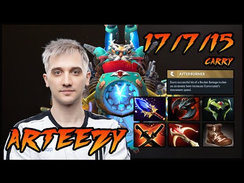 Arteezy Gyrocopter Carry | 17 Kills Farming Machine - Dota 2 Gameplay