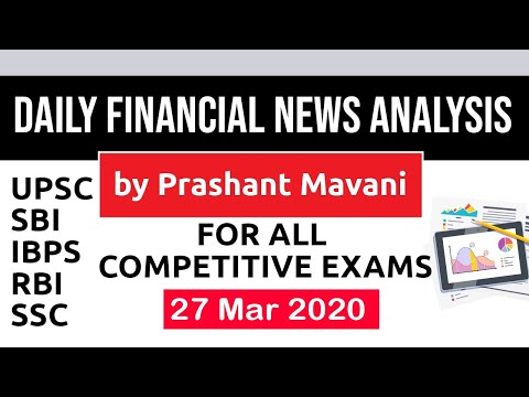 Daily Financial News Analysis in Hindi - 27 March 2020 - Financial Current Affairs for All Exams