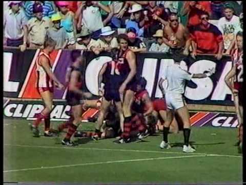 Different versions of the 4 big brawls from the 1991 SANFL Grand Final