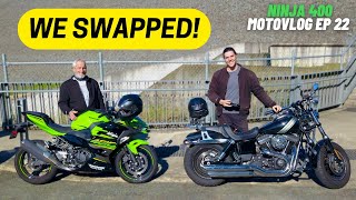 We SWITCHED BIKES! What does a Harley Rider think of my Ninja 400?