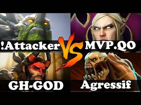Dota 2 - !Attacker And GH-GOD VS QO And Agressif - Ranked Match Gameplay