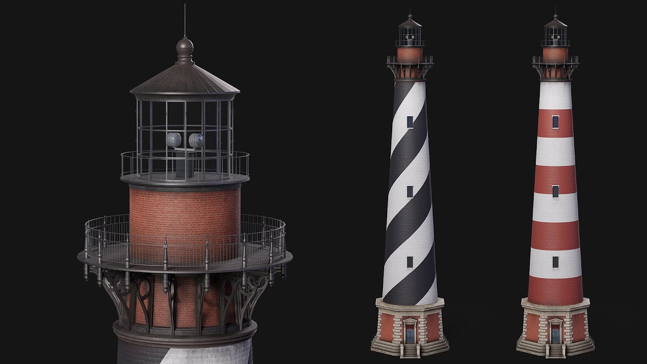 Faro di Capo Hatteras Modello 3D