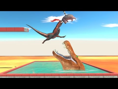 Hold on to the Hippo or You'll Fall into Dangerous Pool - Animal Revolt Battle Simulator
