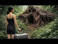 Female CEO Builds A Hidden Wooden House To Survive In The Wilderness