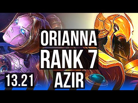 ORIANNA vs AZIR (MID) | Rank 1 Ori, Rank 7, 10/3/11, Legendary | KR Challenger | 13.21