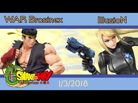 WAR | Brosinex (Ryu) vs IllusioN (Zero Suit Samus) - Snake Way Wednesday - Wii U