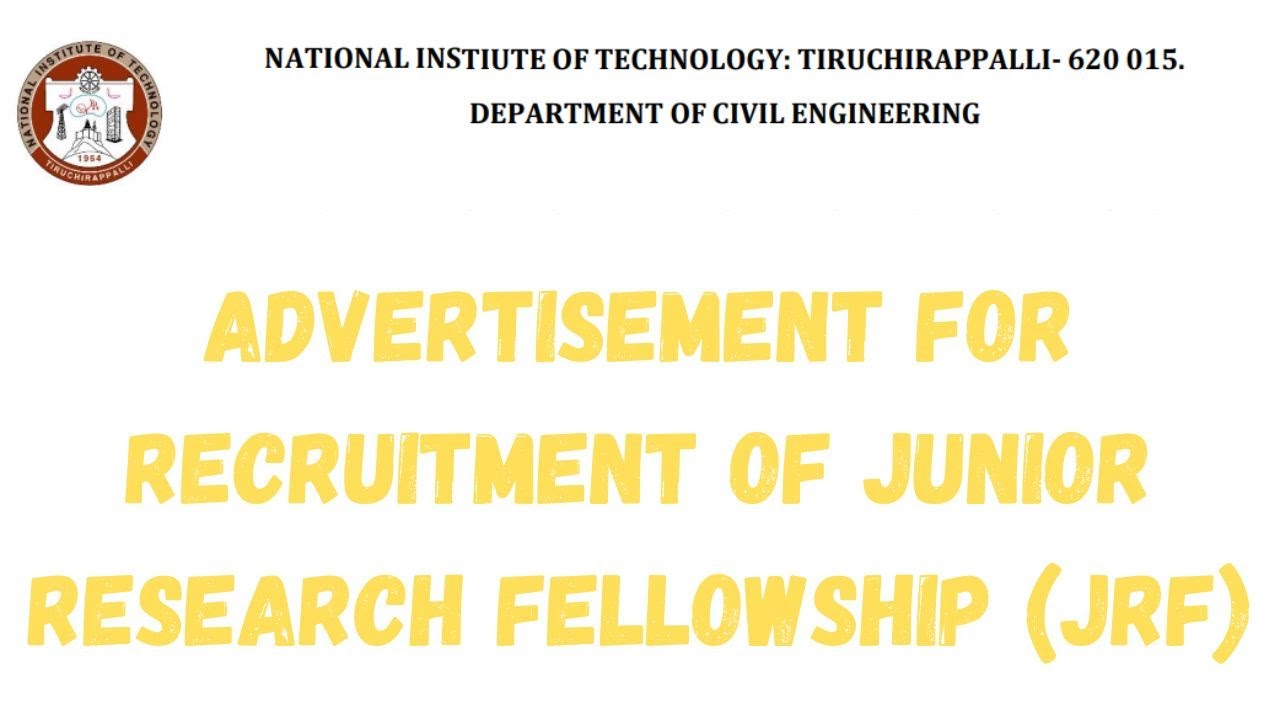 ADVERTISEMENT FOR RECRUITMENT OF JUNIOR RESEARCH FELLOWSHIP (JRF) @adhyapakaddaNotification
