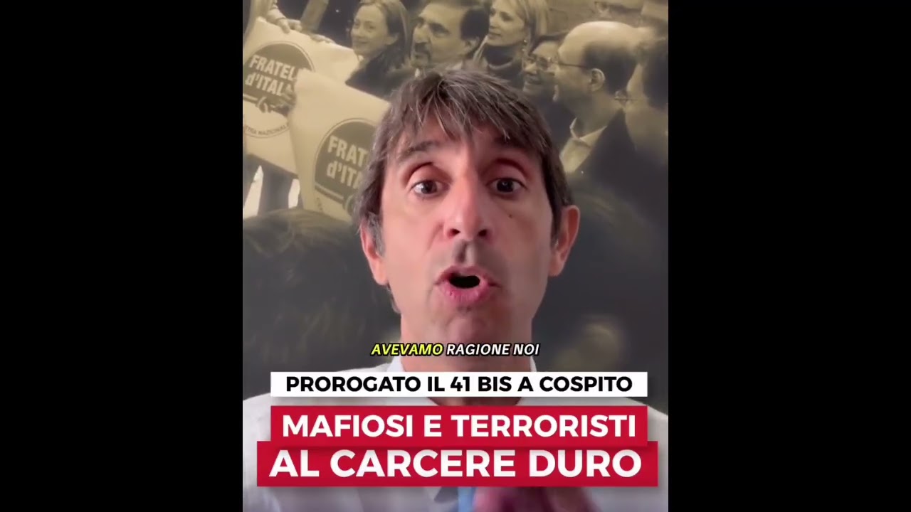DONZELLI: “FRATELLI D'ITALIA DIFENDE LA SICUREZZA NAZIONALE, I MAFIOSI RESTERANNO AL CARCERE DURO”