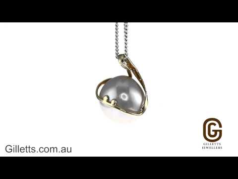 Lavender fresh water cultured pearl and diamond pendant