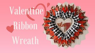 DIY Folded Ribbon Valentines Wreath in 1 hr!