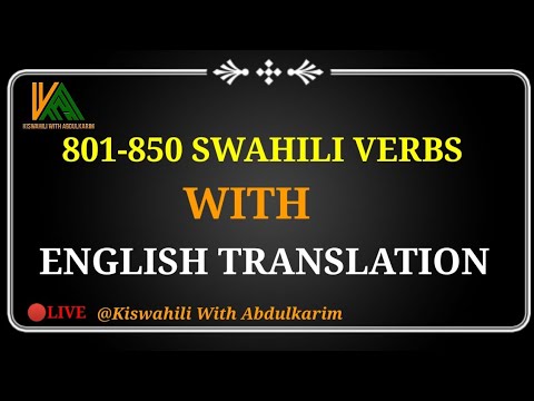 Swahili verbs 800-850