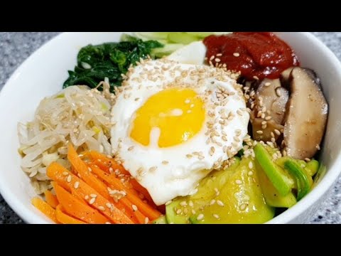 HOW TO MAKE BIBIMBAP | VEGETABLE BIBIMBAP RECIPE| EASY RECIPE BY.ESTELLA CHANNEL