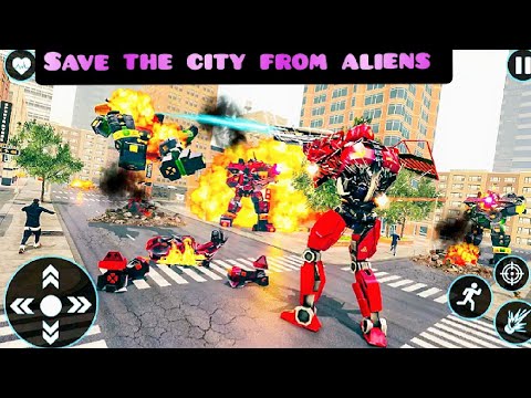 Dino Robot Car Game - Flying Robot Transforming Game - Save the city from aliens #21