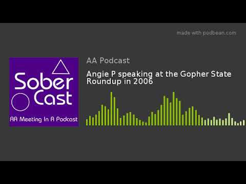 Angie P speaking at the Gopher State Roundup in 2006