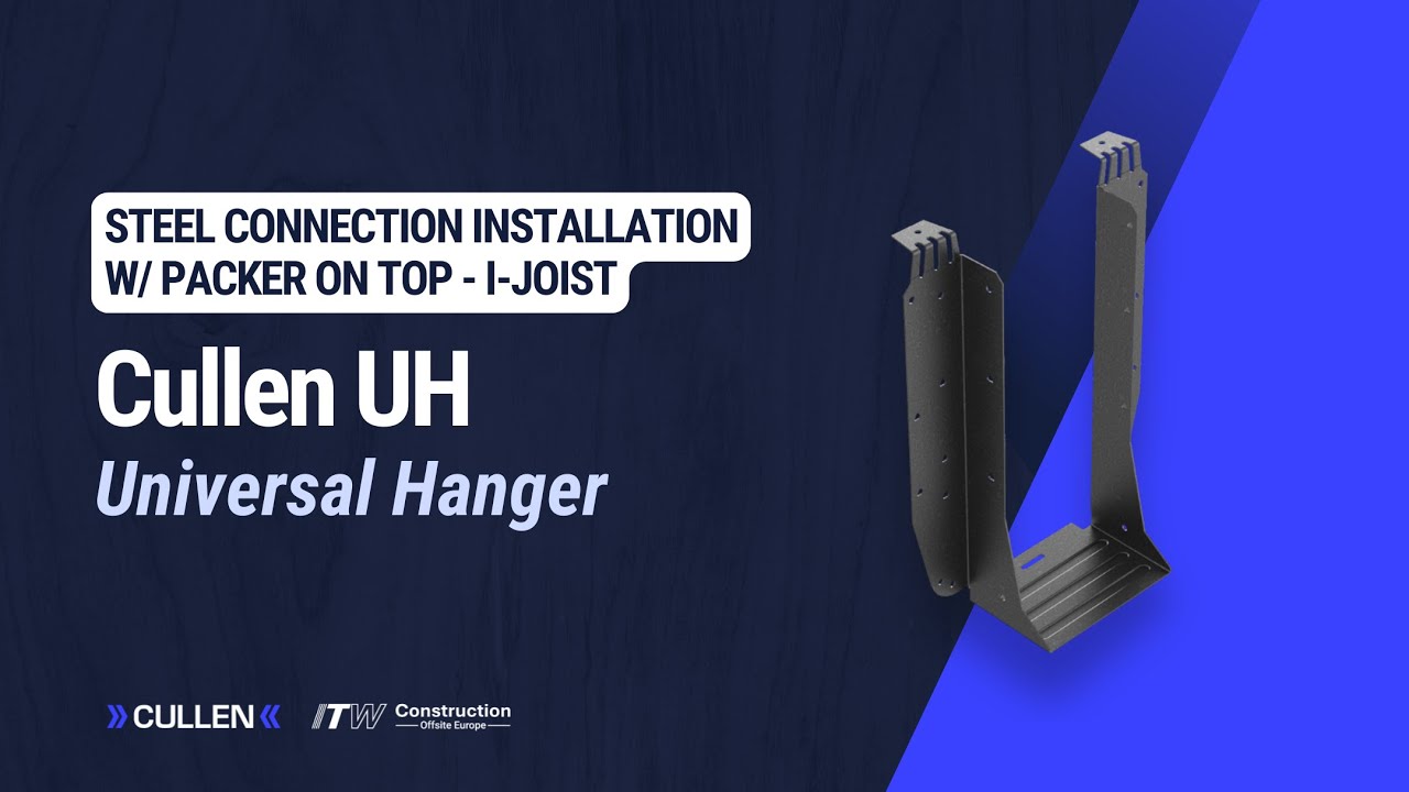 Cullen Universal Hanger (UH): UH Steel Beam With Packer On Top I-Joist Installation