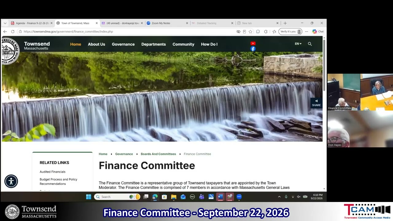 From the Finance Committee