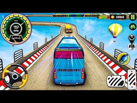 Mega Ramp Bus Stunts Simulator: Coach Bus Extreme Stunt Racing - Android Gameplay