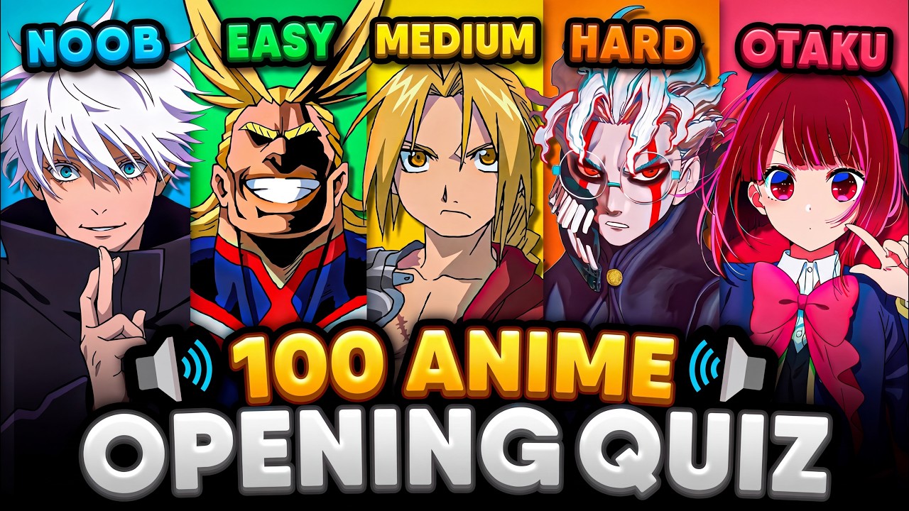 100 ANIME OPENINGS QUIZ【SUPER EASY ➜ OTAKU】100 BANGER OPENINGS 🔥💯