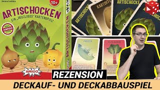 Artischocken (Emma Larkins, AMIGO 2021) - Einsteigerfreundliches Deckauf- und Deckabbauspiel