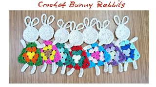 CROCHET BUNNY RABBIT APPLIQUES FOR EASTER | CROCHET RABBIT PATTERN EASY | DIY