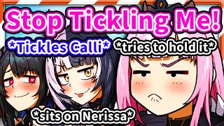 Shiori Sits on Nerissa's Lap and Starts Ticking Calli IRL 【HololiveEN】