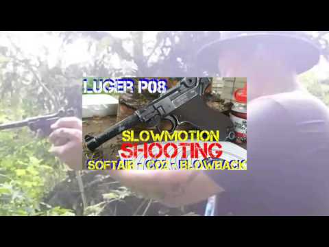 ✔LUGER P08 SlowMotion Shooting | co2 | Blowback | Heroes of WW2 | WaffenPassionUnited | Airsoft