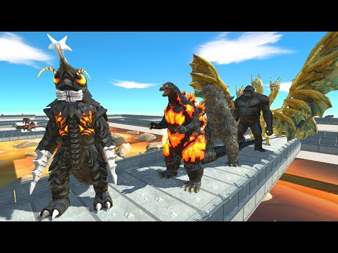 Megalon Lava Death Run vs Ghidorah - Animal Revolt Battle Simulator
