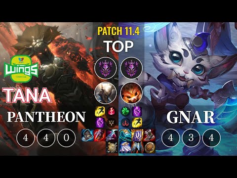 JAG TaNa Pantheon vs Gnar Top - KR Patch 11.4