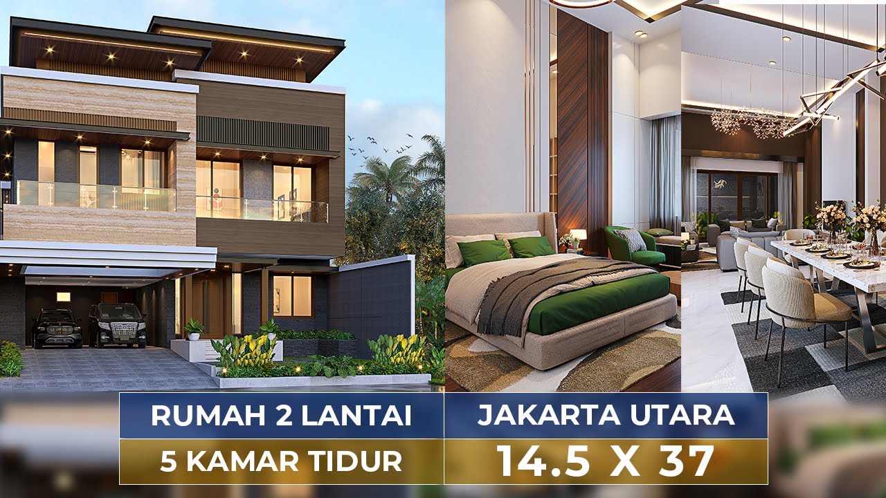 Video 3D Desain Rumah Modern 2 Lantai Ibu MLI 1419 - PIK, Jakarta Utara