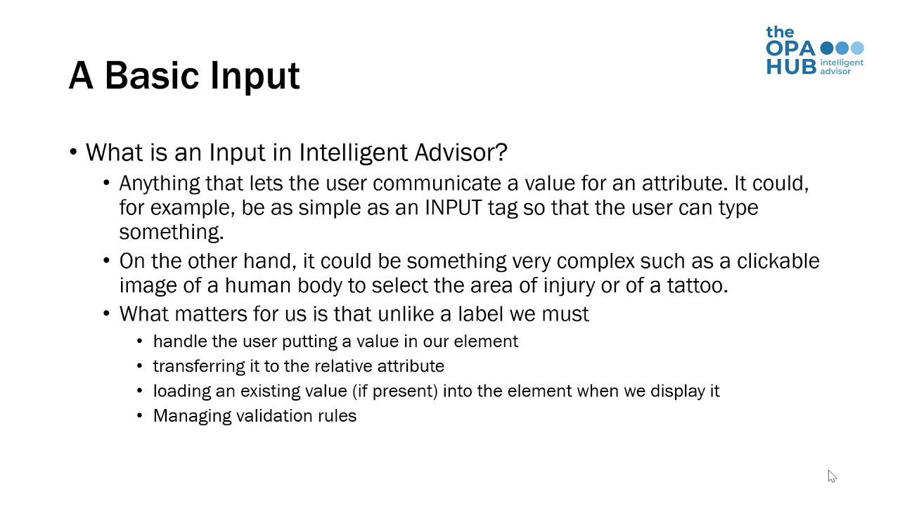 Intelligent Advisor - JavaScript Extensions Intro - Input Extensions
