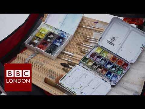 Thumbnail of Braving sub-zero temperatures in the name of art - BBC London News
