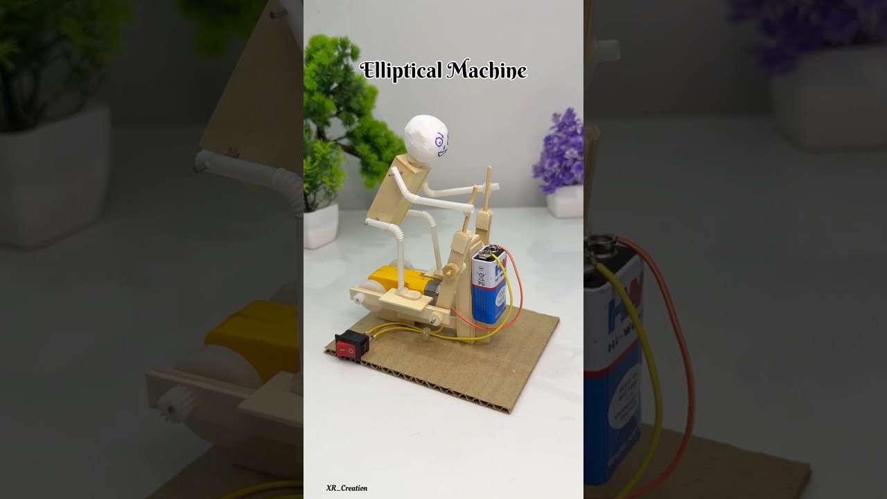 DIY Motor Powered Electric Step Elliptical Machine #schoolproject #dcmotor #project #motor #youtube