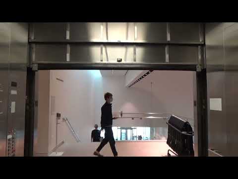 EPIC MOTOR!!! HUGE AND RARE Long Hydraulic Freight Elevator at Kemper Art Museum, St. Louis, MO