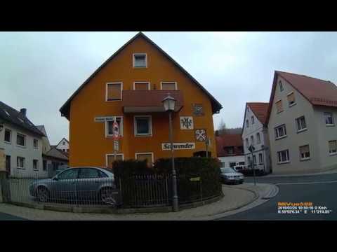 D: Markt Kasendorf. Landkreis Kulmbach. Rundfahrt durch die Ortsmitte. März 2019