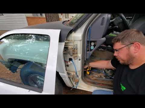 How to remove and replace the top and bottom door hinges in a 1994-2001 Dodge ram trucks driver door