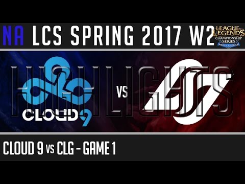 Cloud9 vs CLG Game 1 - NALCS W2D3 Highlights Spring 2017 - C9 vs CLG