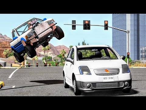 High Speed Traffic Crashes #61 - BeamNG Drive | CrashBoomPunk