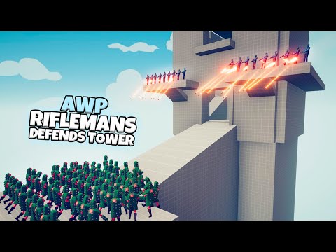 AWP RIFLEMANS DEFENDS TOWER VS EVERY FACTION | TABS UNIT CREATOR GAMEPLAY