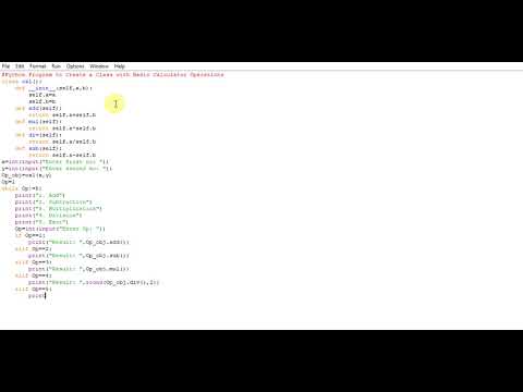 Python Program To Create A Class With Basic Calculator Operations