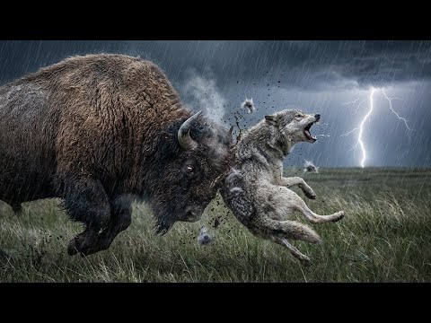 (THE STORMY PLAINS 🦬 Ep 12: Bison vs Wolf Pack - The Living Fortress 8K)
