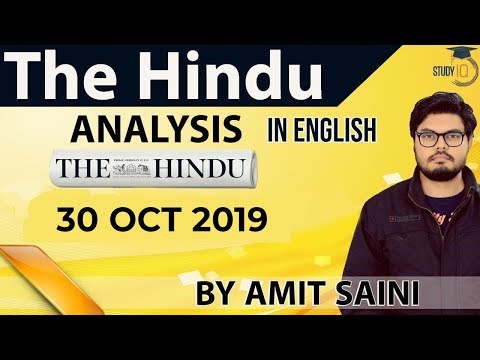 English 30 October 2019 - The Hindu Editorial News Paper Analysis [UPSC/SSC/IBPS] Current Affairs
