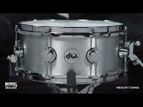 DW Collector's Series Aluminum 5.5x13" Snare Drum 2010 - 2020 - Wrinkled Aluminum with Chrome Hardware image 5