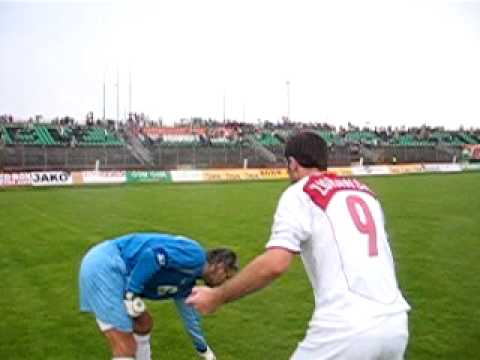 Żurawski-Majdan po meczu Zagłębie - Wisła 3:1 2005.06.15