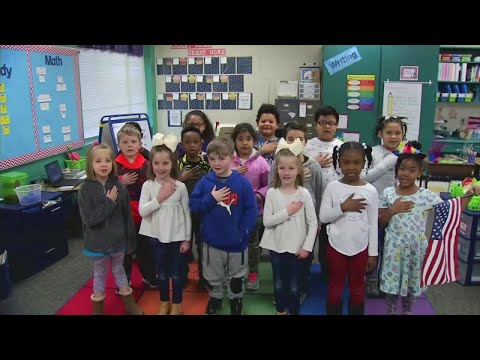Pledge of Allegiance - Mrs. Sandall's first graders