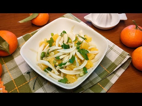 Insalata di finocchi e arance: alla siciliana con olive - antipasti (fennel and orange salad)