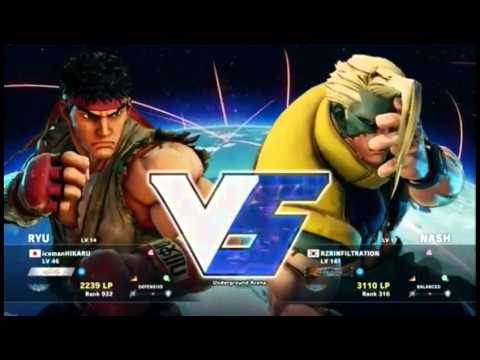 STREET FIGHTER V : ICEMANHIKARU (RYU) VS INFILTRATION (NASH)