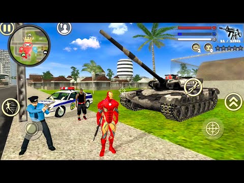 Iron Rope Hero Army Base Vice Town City Crime Simulator - Android Gameplay