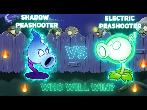 Shadow Peashooter vs Electric Peashooter - Who Will Win? PvZ 2 Challenge Plant vs Plant